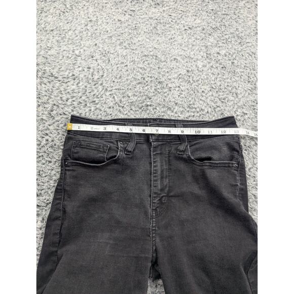 Levis 721 Jeans Womens 28 Black High Rise Skinny Distressed Bikercore Stretch - Picture 6 of 10